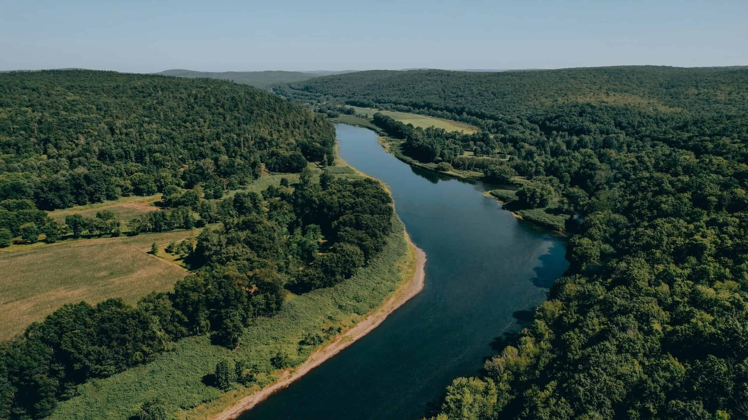 Overhead view of Delaware River