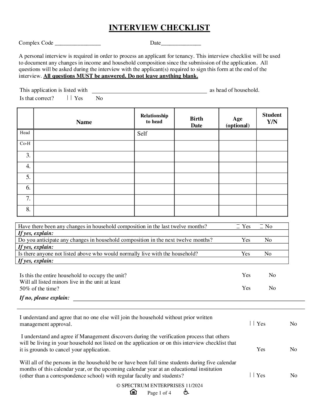 Interview Checklist