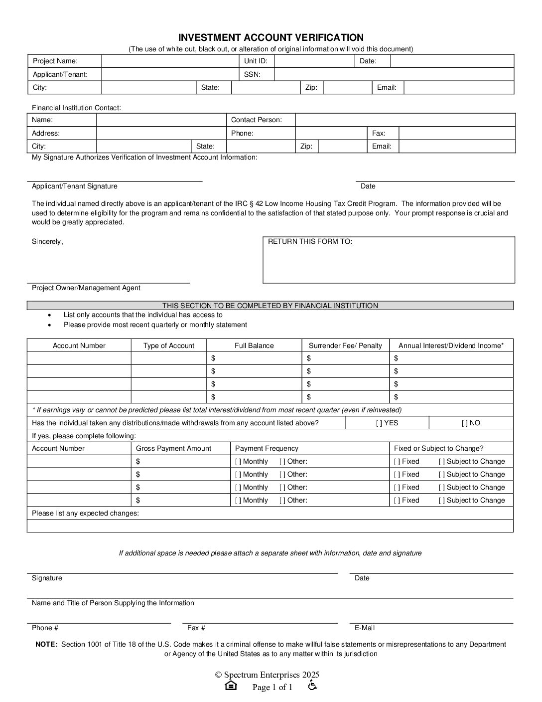 Investment Account Verification