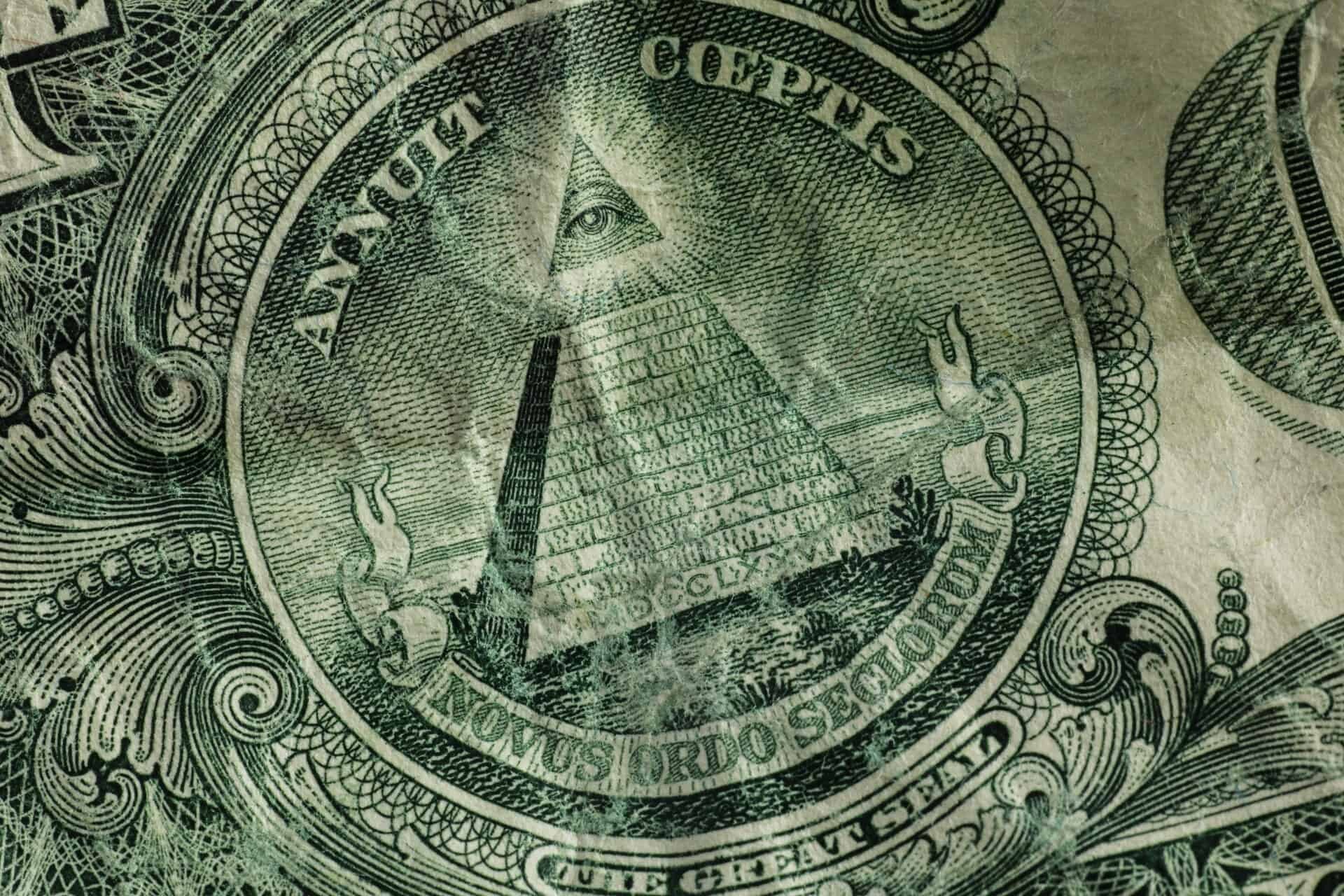 Zoom in on US One Dollar Bill